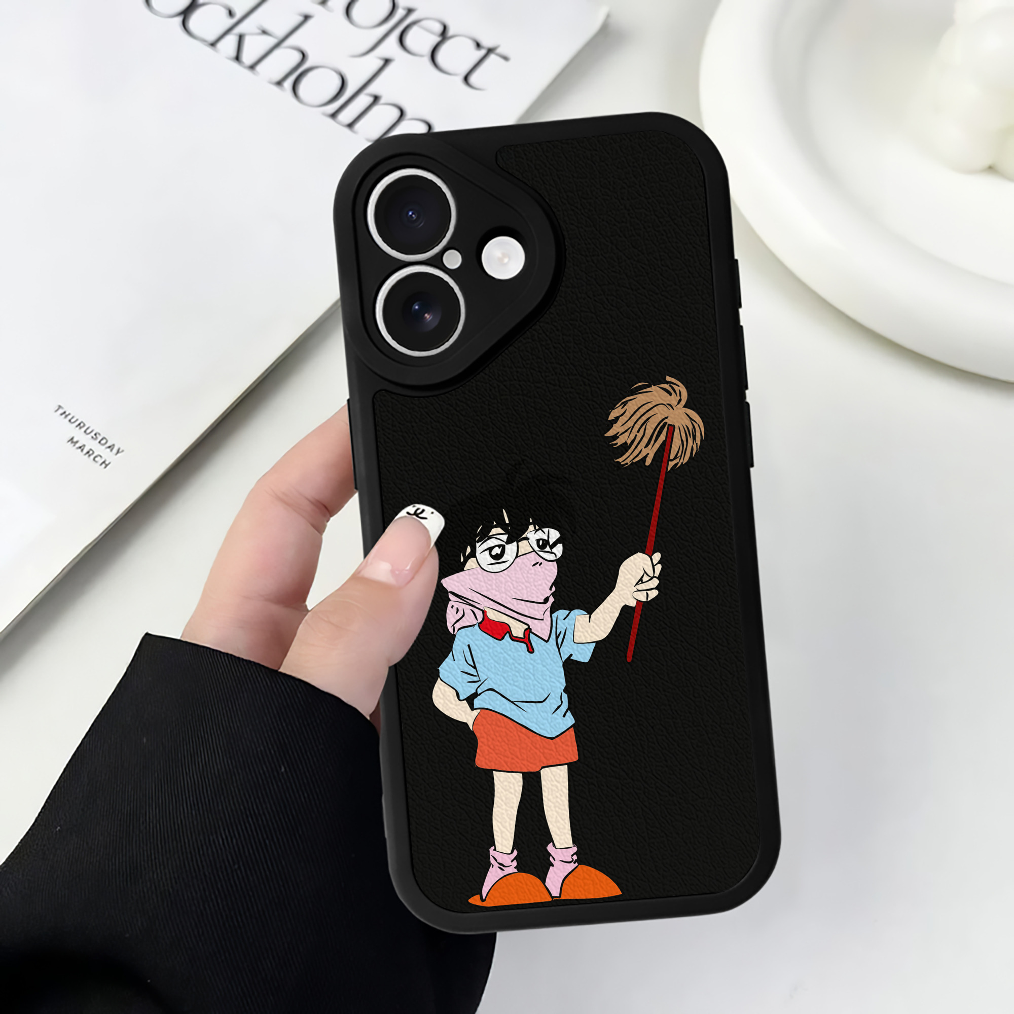 （画像用） 名探偵コナン 江戸川 コナン Detective Conan Conan Edogawa 【iPhone 16シリーズ対応】シリコンスマホケース（レザー調） 材質：シリコン